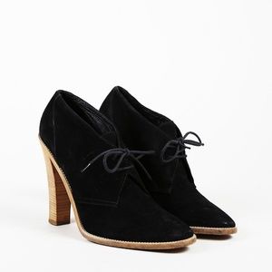 Balenciaga black suede lace up bootie